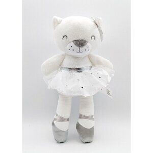 Bloomin Baby White Cat  Ballerina Stuffed Animal Plush 12"